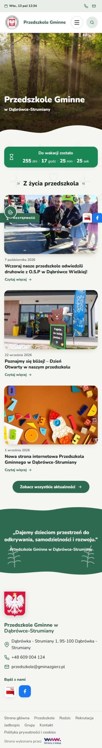 Przedszkole Gminne  w Dąbrówce-Strumiany - wersja mobilna
